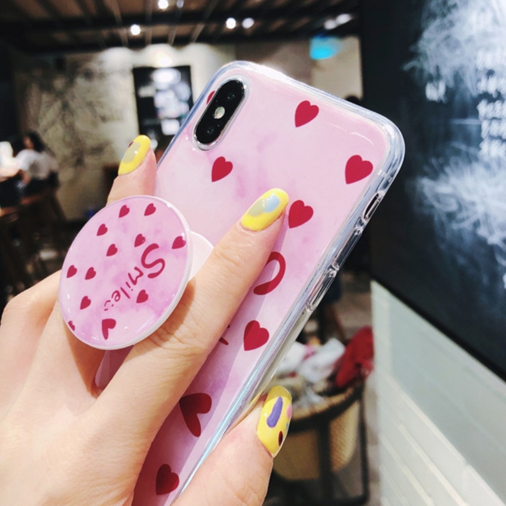 *NEW iPhone X/XS/7/8/Plus Pink Case W/Holder - Picture 7 of 8